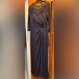 Patra Navy Maxi Dress with Sequin Accents